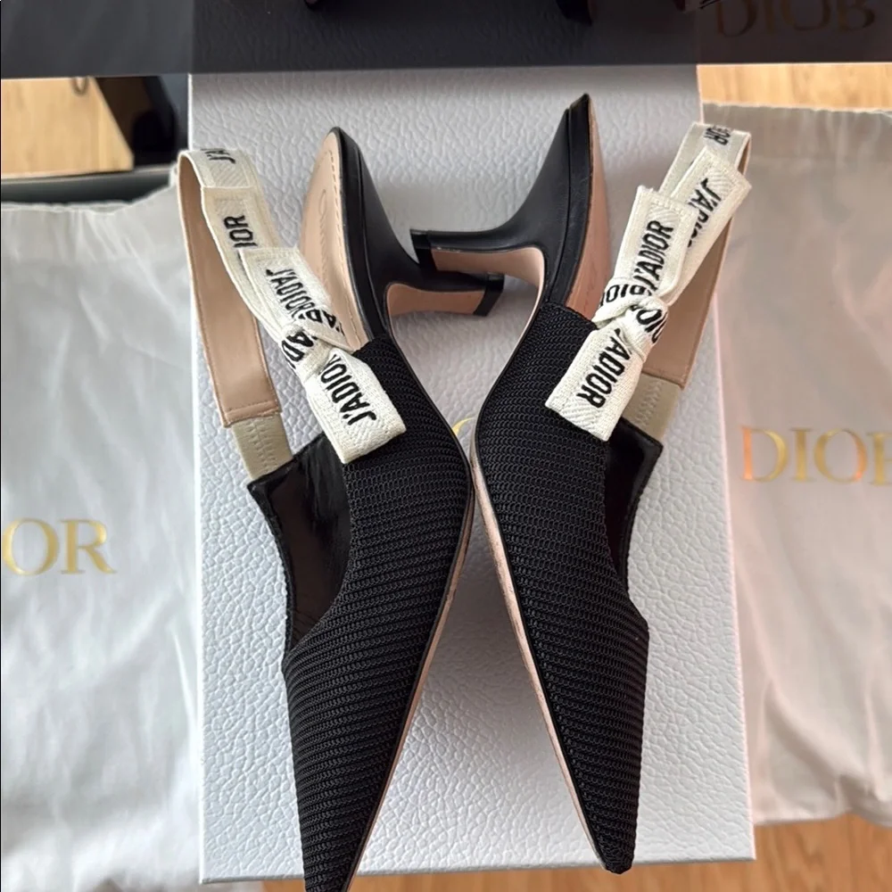 Dior Black Slingback Heels - Picture 2 of 8